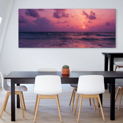 Painting Sea Landscape Purple Sunset On The Sea seal3 canvas print 