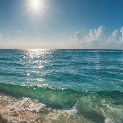 Landscape Painting Sea Tropical Beach With Turquoise Water And Sunny Sky seal20 canvas print