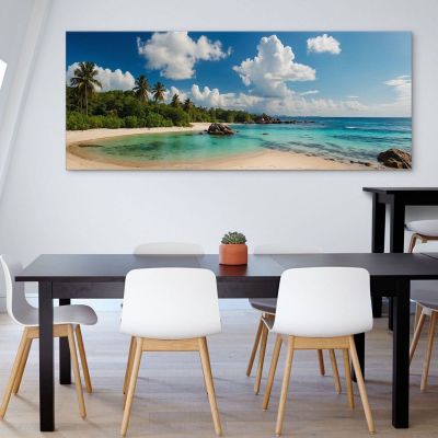Sea Landscape Painting Tropical Landscape With Palm Trees And Crystal Clear Water seal23 canvas print 