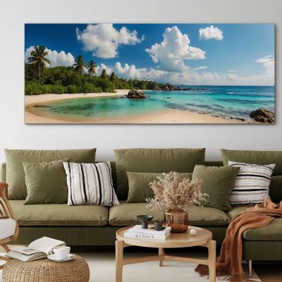 Sea Landscape Painting Tropical Landscape With Palm Trees And Crystal Clear Water seal23 canvas print 