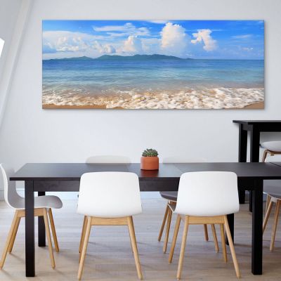 Sea Landscape Painting Enchanting Beach On Koh Samui With Turquoise Sea seal24 canvas print 