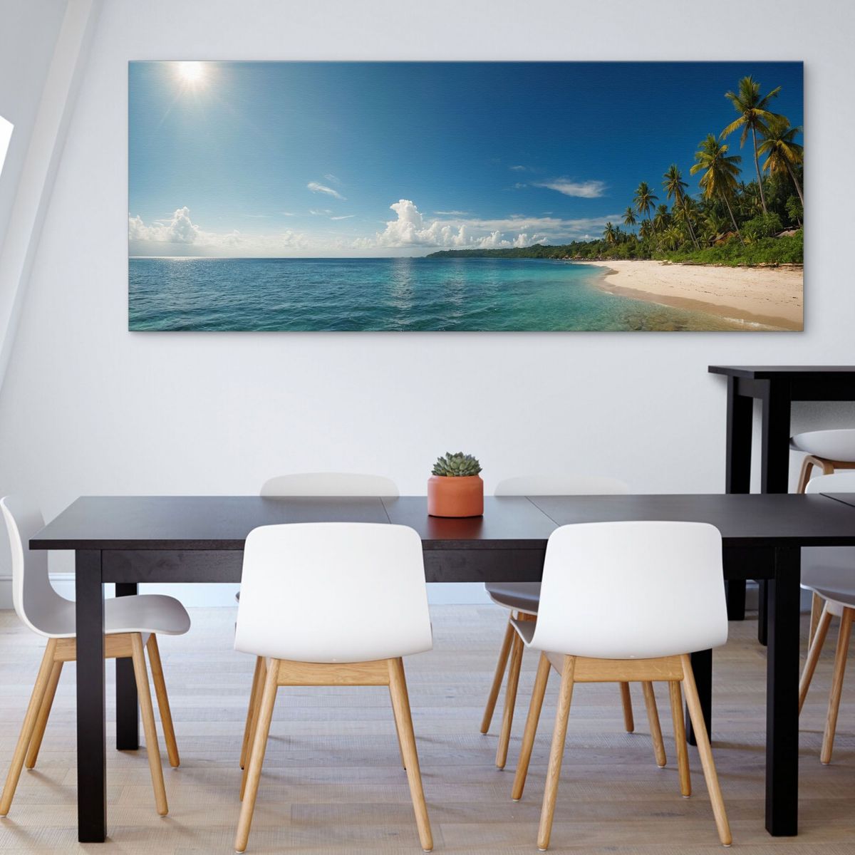 Sea Landscape Painting Blue Water And Palm Trees On A Tropical Beach seal30 canvas print 