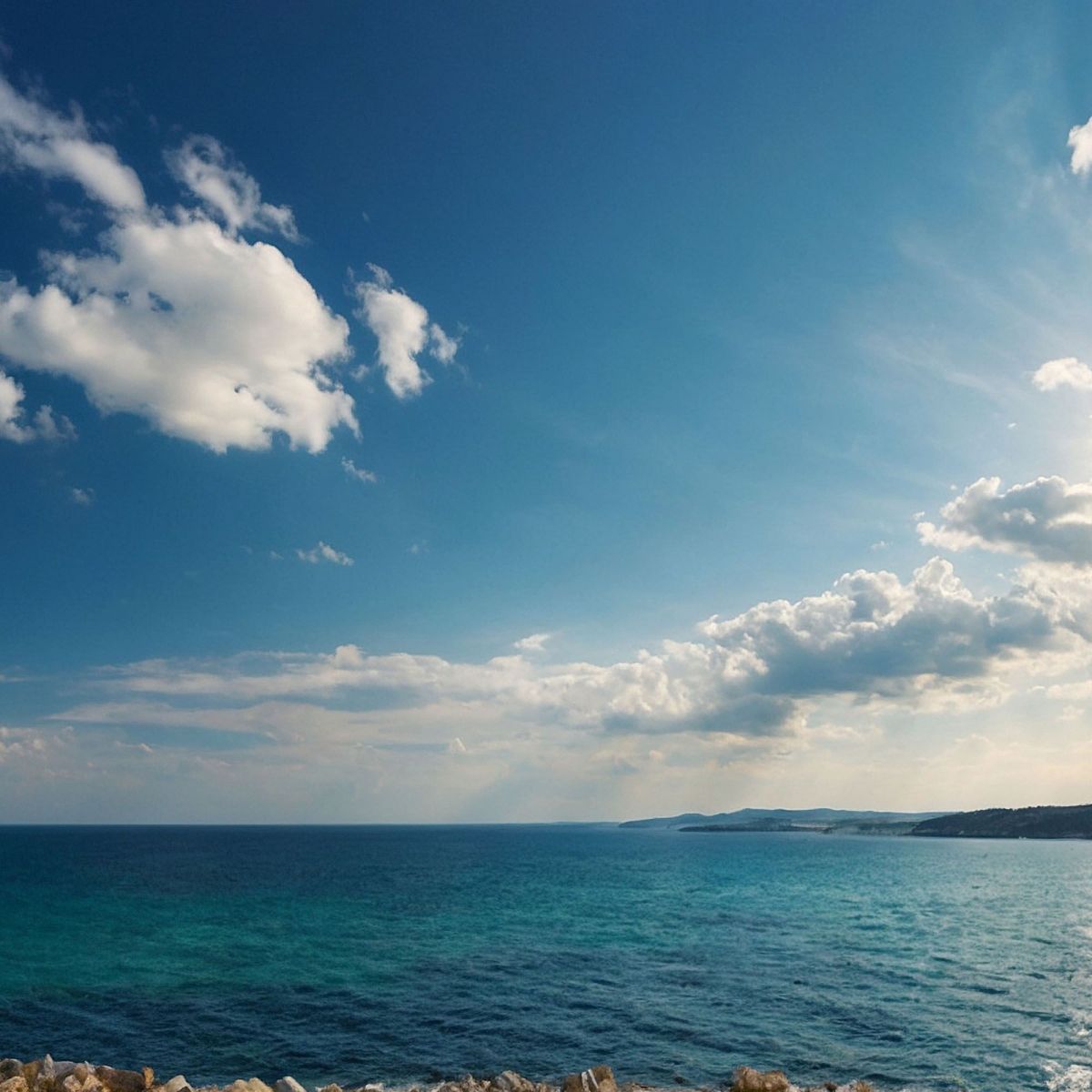Rocky Coast Sea Landscape Painting With Crystal Clear Waters And Sun seal38 canvas print