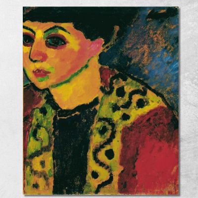 Lady Against Blue Background Alexej von Jawlensky, avj23 canvas print