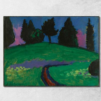 Dark Trees Over Green Slope Dark Trees Over Green Slope Alexej von Jawlensky avj25 canvas print 