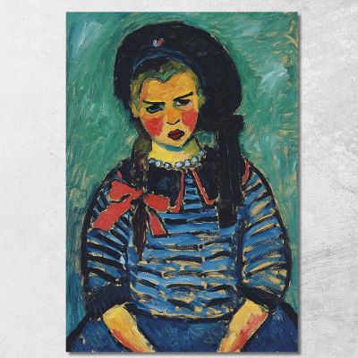 Girl With Red Ribbon Alexej von Jawlensky avj36 canvas print 