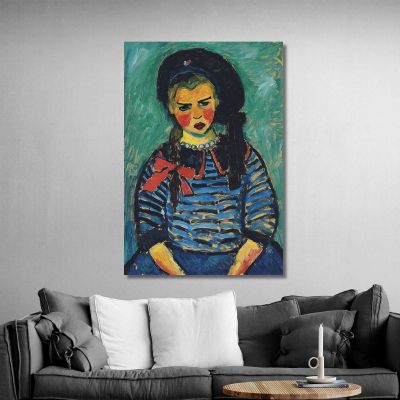 Girl With Red Ribbon Alexej von Jawlensky avj36 canvas print 