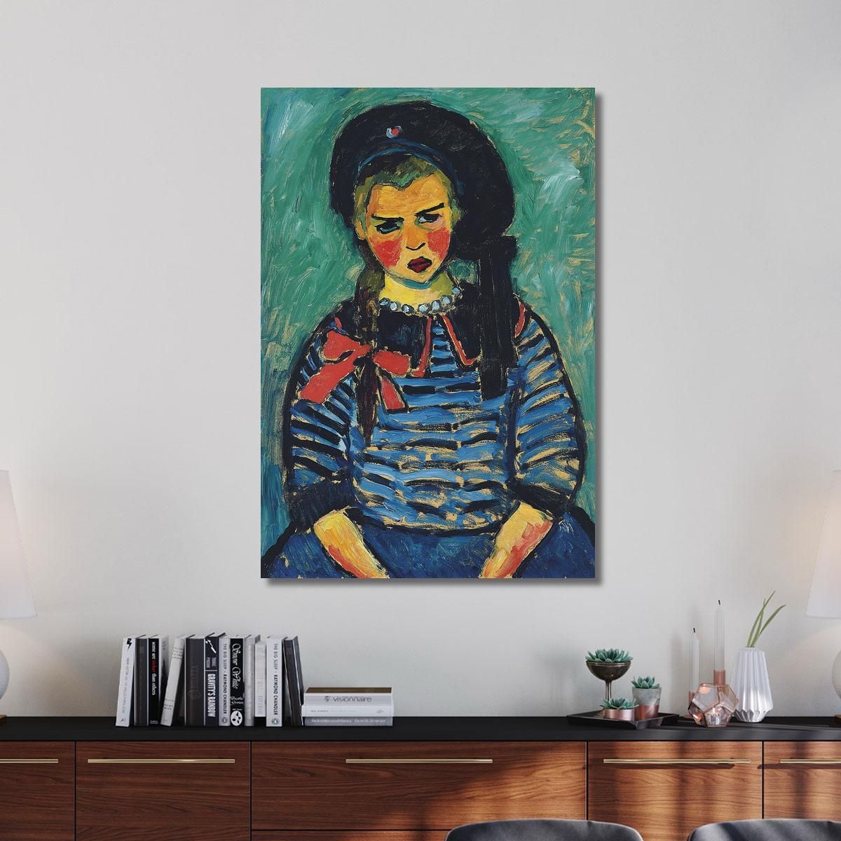 Girl With Red Ribbon Alexej von Jawlensky avj36 canvas print 