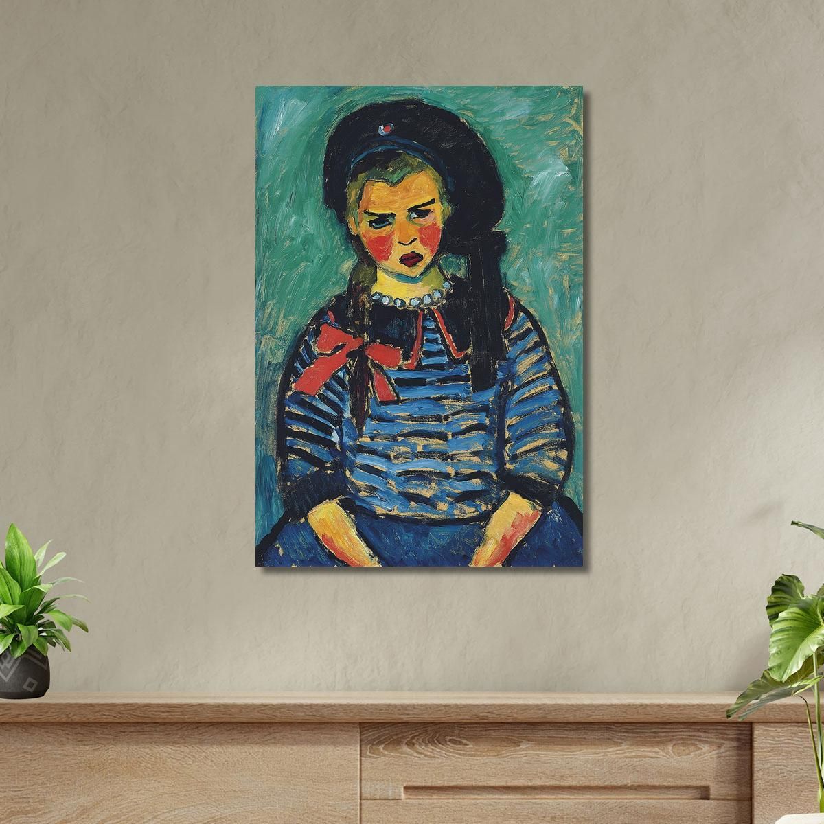 Girl With Red Ribbon Alexej von Jawlensky avj36 canvas print 