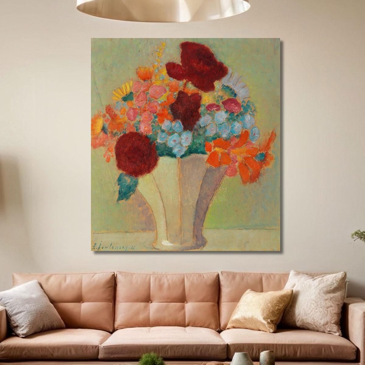 Large Still Life Bright Bouquet Alexej von Jawlensky avj38 canvas print 