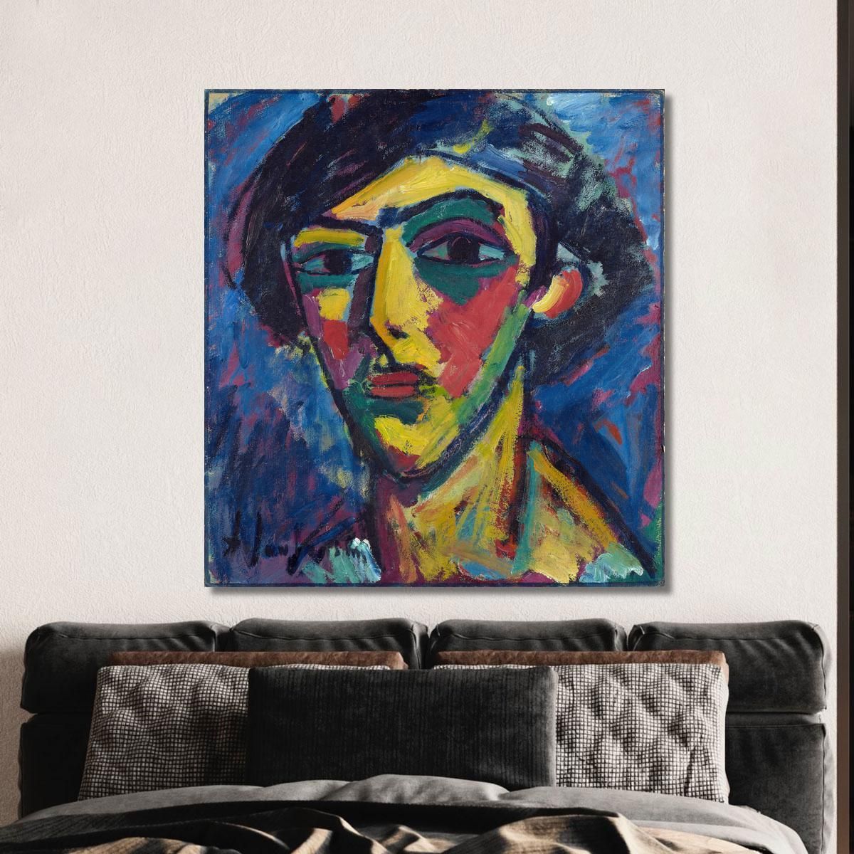 Head Of A Youth Alexej von Jawlensky, avj40 ภาพพิมพ์บนผ้าใบแคนวาส