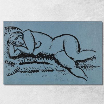 Reclining Female Nude With Closed Eyes Alexej von Jawlensky avj52 canvas print 