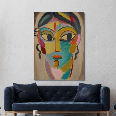 Mystical Head Head Of A Girl Frontal Alexej von Jawlensky avj70 canvas print 