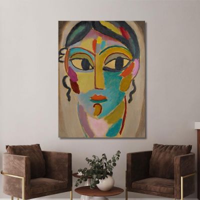 Mystical Head Head Of A Girl Frontal Alexej von Jawlensky avj70 canvas print 