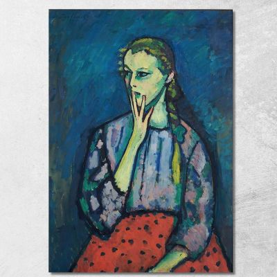 Portrait Of A Girl Alexej von Jawlensky avj77 canvas print 