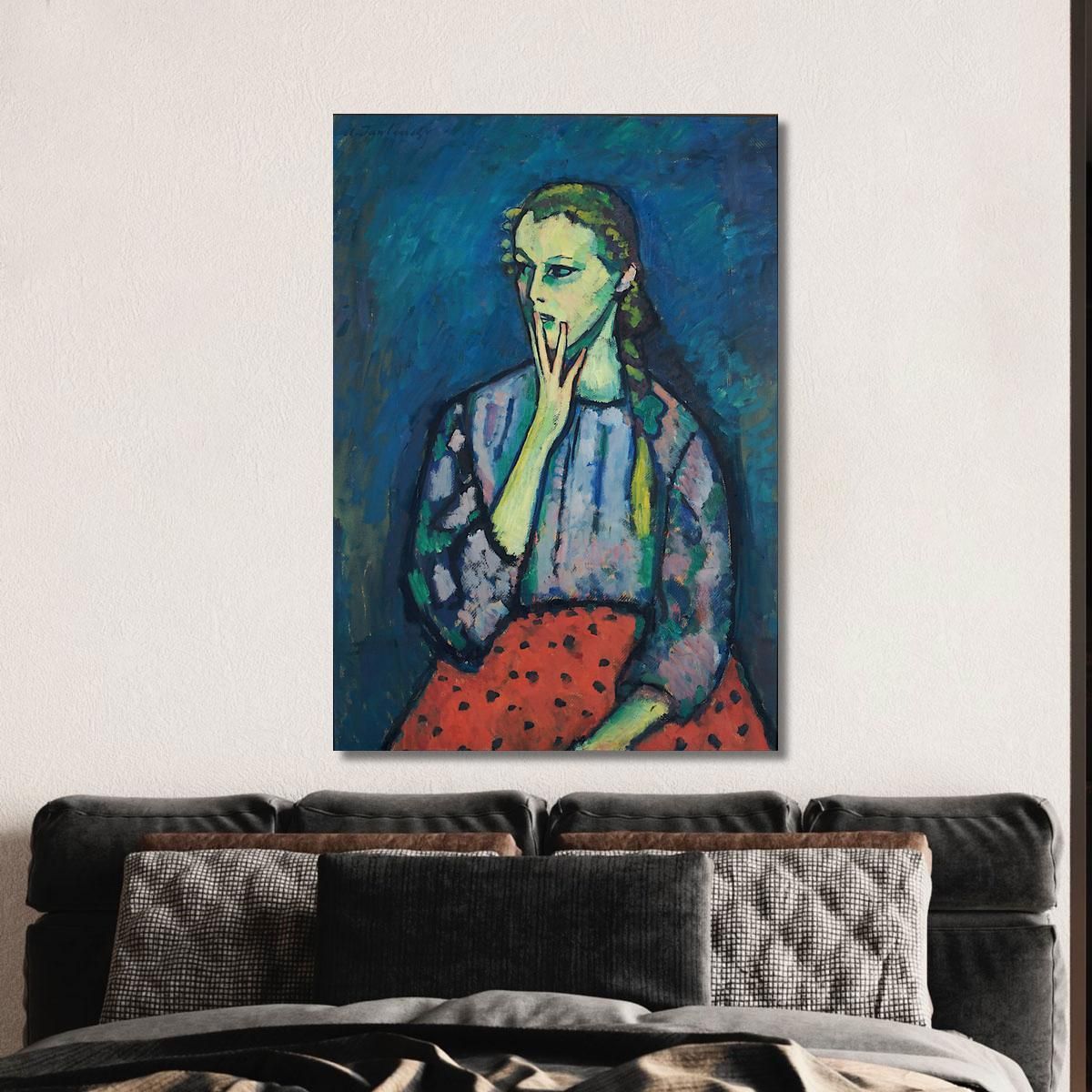 Portrait Of A Girl Alexej von Jawlensky avj77 canvas print 