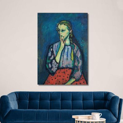 Portrait Of A Girl Alexej von Jawlensky avj77 canvas print 