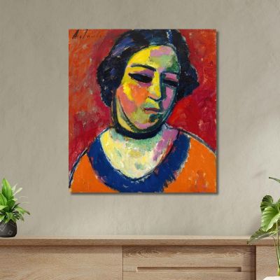 Portrait Of A Woman Alexej von Jawlensky avj79 canvas print 