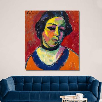 Portrait Of A Woman Alexej von Jawlensky avj79 canvas print 