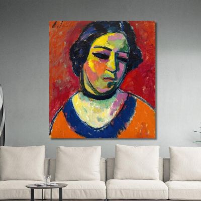 Portrait Of A Woman Alexej von Jawlensky avj79 canvas print 