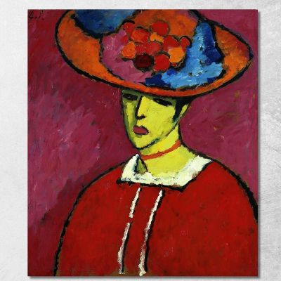 Schokko With Wide-Brimmed Hat Alexej von Jawlensky avj84 canvas print 