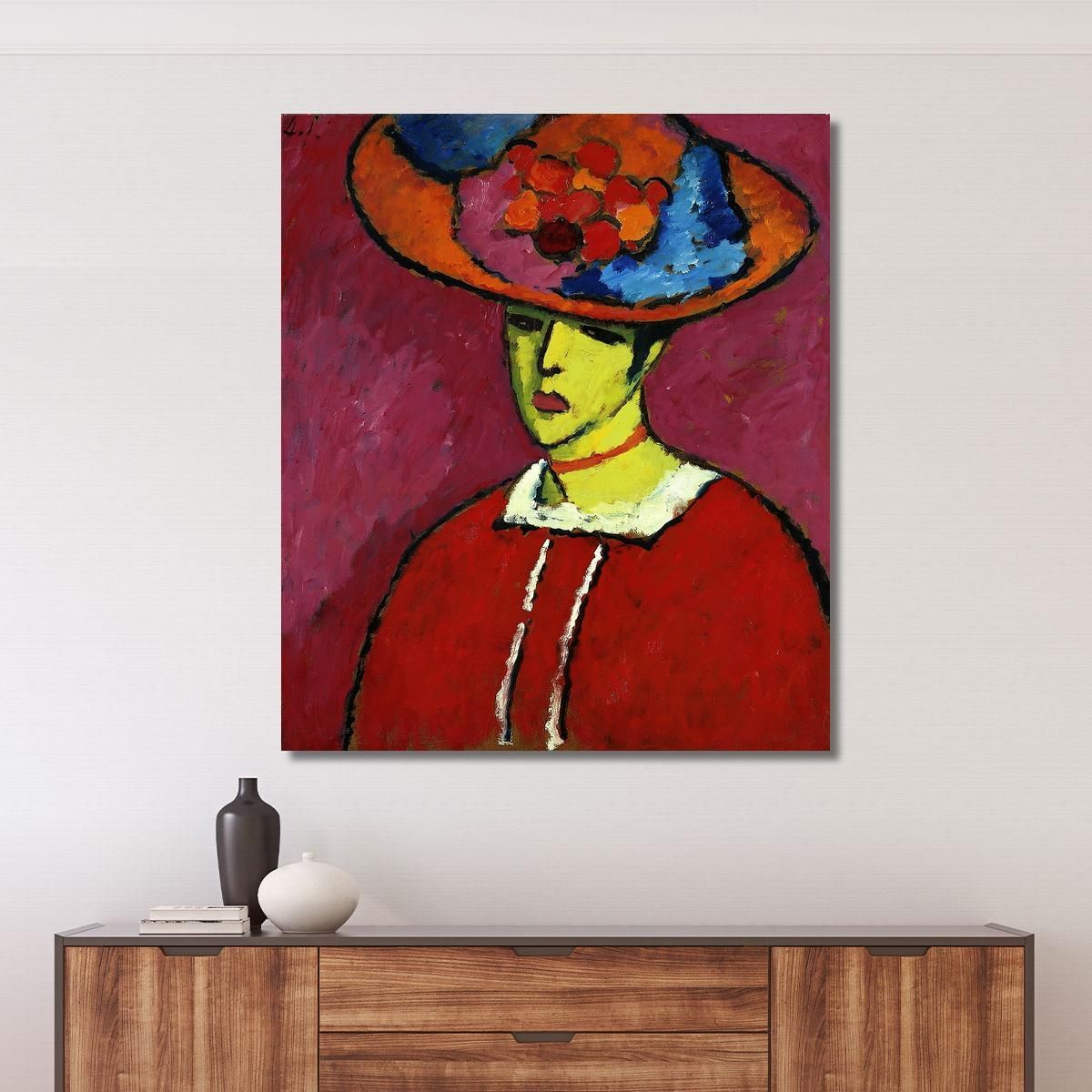 Schokko With Wide-Brimmed Hat Alexej von Jawlensky avj84 canvas print 