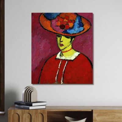 Schokko With Wide-Brimmed Hat Alexej von Jawlensky avj84 canvas print 