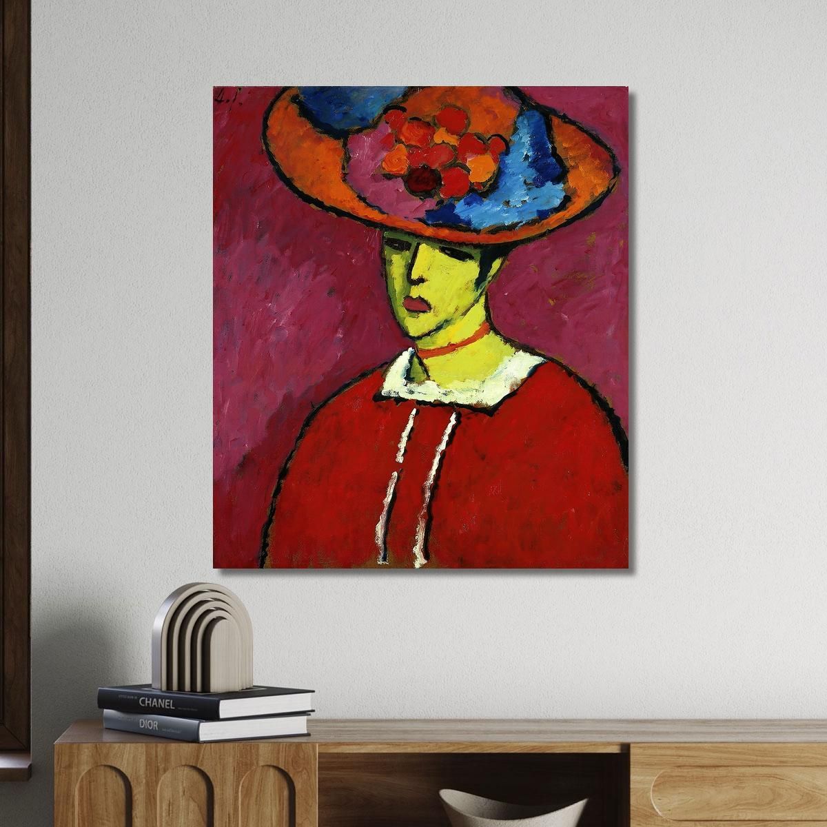 Schokko With Wide-Brimmed Hat Alexej von Jawlensky avj84 canvas print 