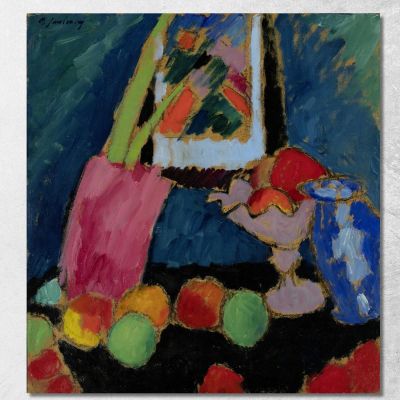 Still Life With A Purple Bowl Alexej von Jawlensky avj95 canvas print 