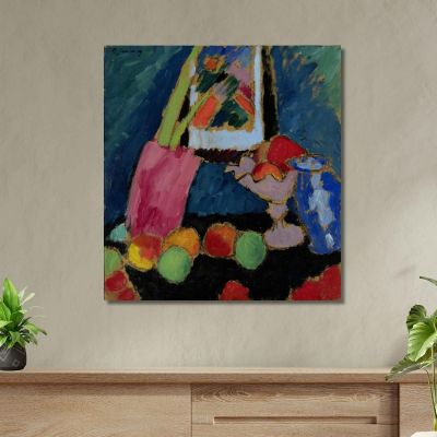 Still Life With A Purple Bowl Alexej von Jawlensky avj95 canvas print 