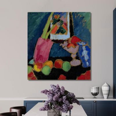 Still Life With A Purple Bowl Alexej von Jawlensky avj95 canvas print 