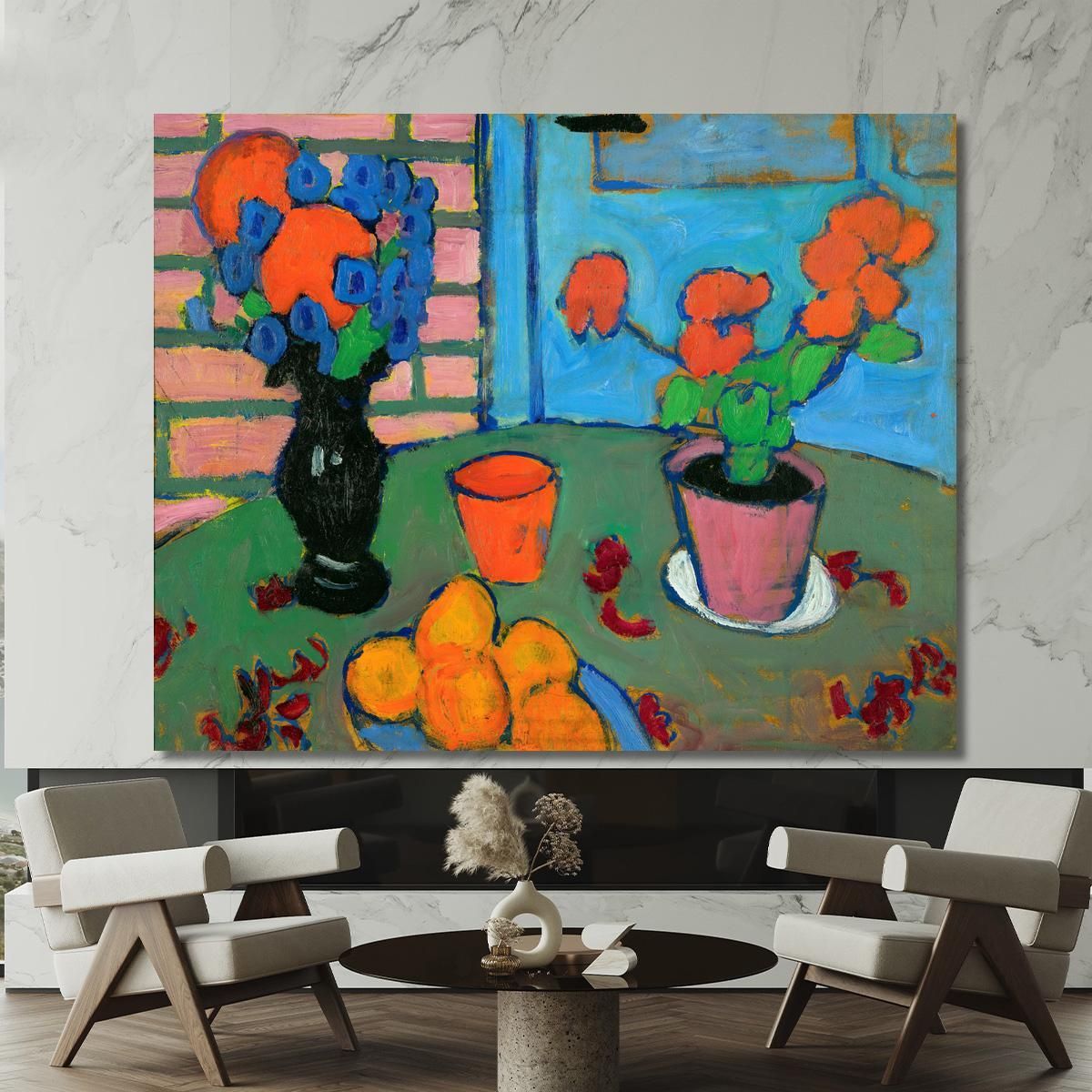 Still-Life With Flowers And Oranges Alexej von Jawlensky avj101 canvas print 