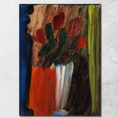 Still Life Flowers In White Vase Alexej von Jawlensky avj105 canvas print 