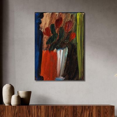 Still Life Flowers In White Vase Alexej von Jawlensky avj105 canvas print 