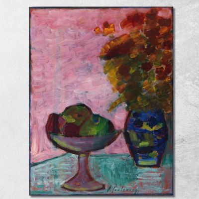 Still Life With Fruit Bowl And Flower Vase Alexej von Jawlensky avj108 canvas print 