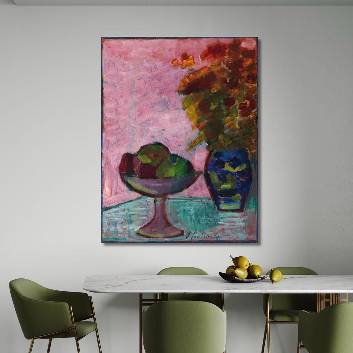 Still Life With Fruit Bowl And Flower Vase Alexej von Jawlensky avj108 canvas print 