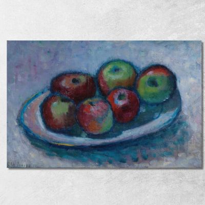 Plate With Apples Apple Still Life Alexej von Jawlensky avj112 canvas print 