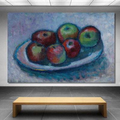 Plate With Apples Apple Still Life Alexej von Jawlensky avj112 canvas print 