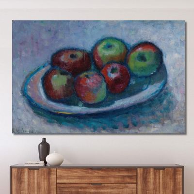 Plate With Apples Apple Still Life Alexej von Jawlensky avj112 canvas print 