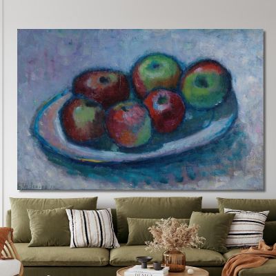 Plate With Apples Apple Still Life Alexej von Jawlensky avj112 canvas print 