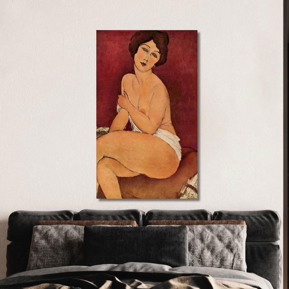 Nude Sitting On A Divan Amedeo Modigliani amd4 canvas print 