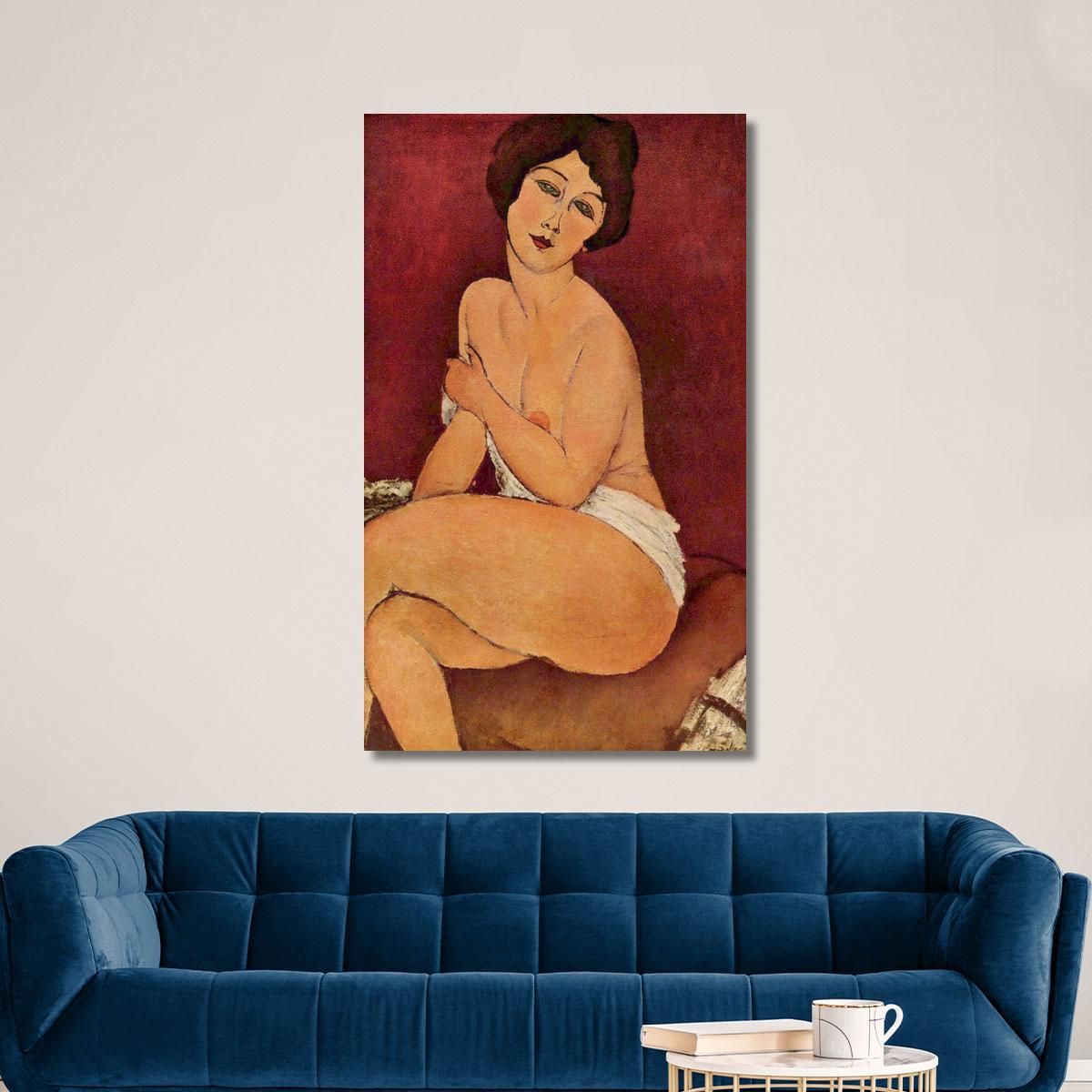 Nude Sitting On A Divan Amedeo Modigliani amd4 canvas print 