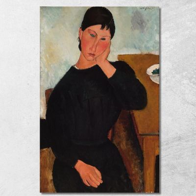 Elvira Resting At A Table Amedeo Modigliani amd13 canvas print 