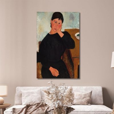 Elvira Resting At A Table Amedeo Modigliani amd13 canvas print 