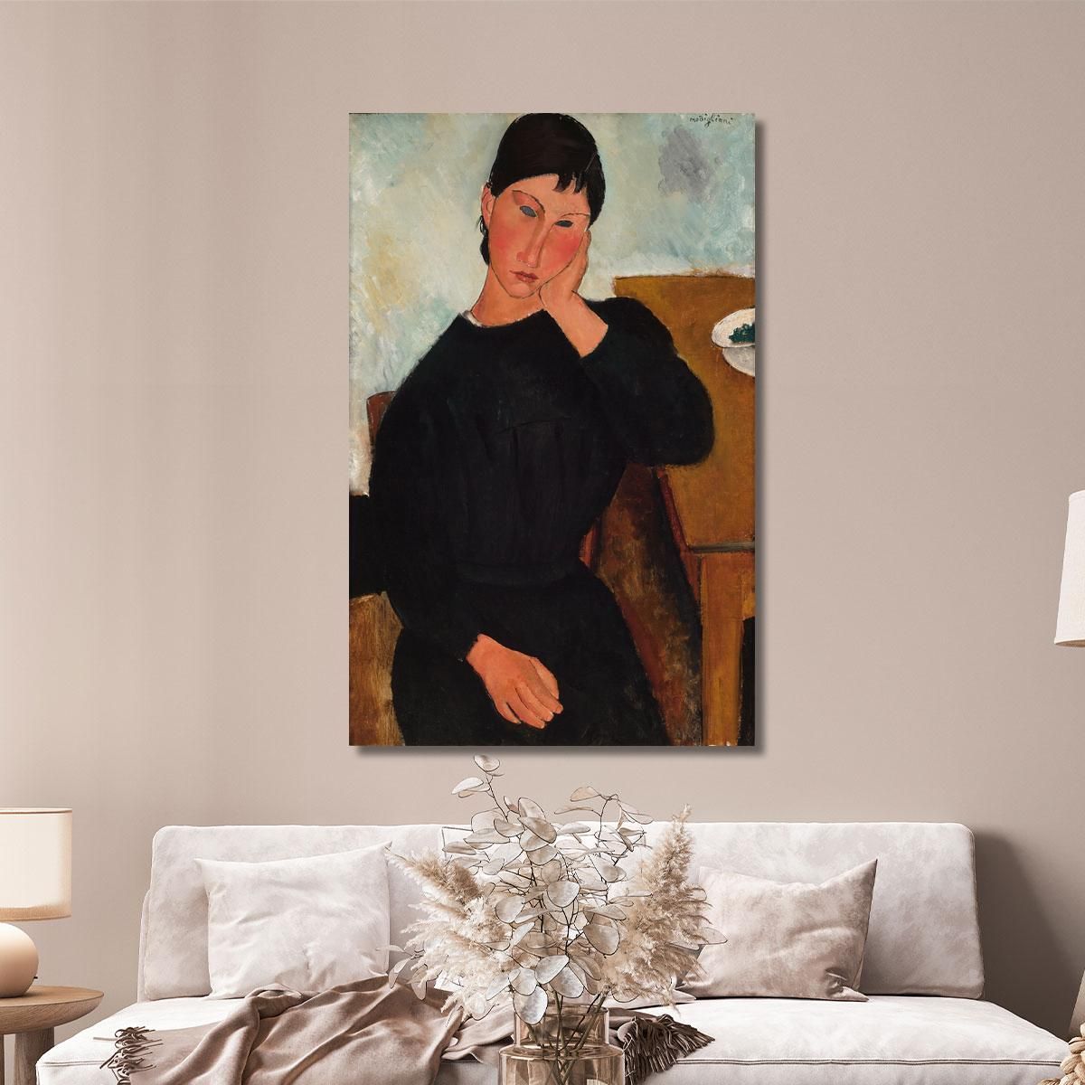 Elvira Resting At A Table Amedeo Modigliani amd13 canvas print 