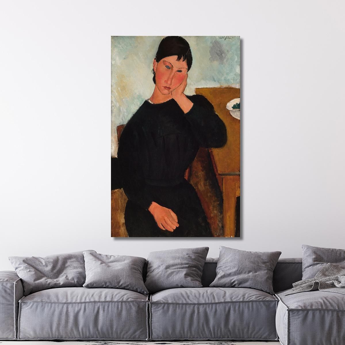 Elvira Resting At A Table Amedeo Modigliani amd13 canvas print 