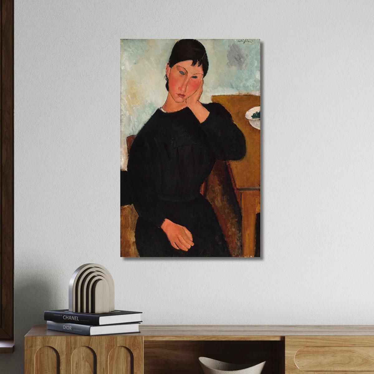 Elvira Resting At A Table Amedeo Modigliani amd13 canvas print 
