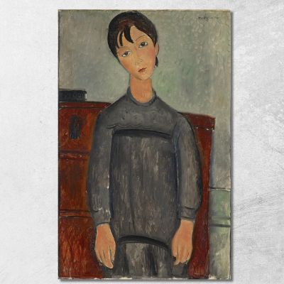 Girl Standing In Black Pinafore Amedeo Modigliani amd18 canvas print 