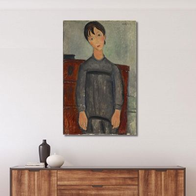 Girl Standing In Black Pinafore Amedeo Modigliani amd18 canvas print 