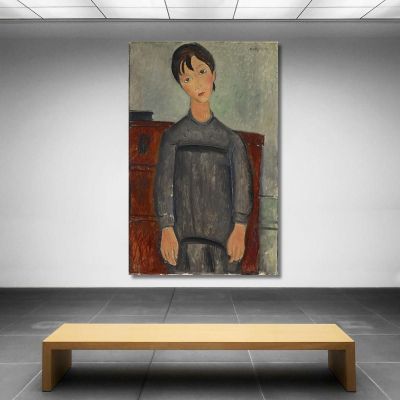 Girl Standing In Black Pinafore Amedeo Modigliani amd18 canvas print 